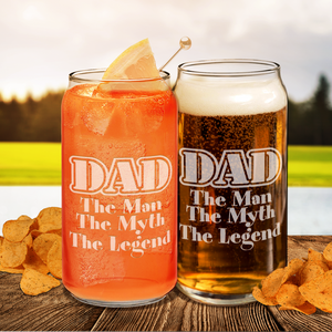 DAD The Man The Myth The Legend Etched on Glass