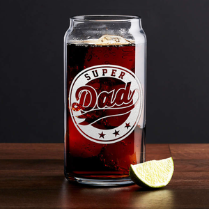 Super Dad Etched on Glass