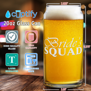 Bride's Squad Etched on Glass