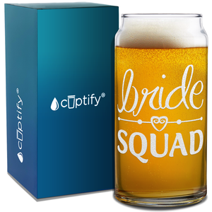 Bride Squad Heart Etched on Glass