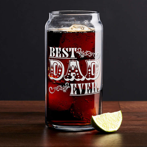 Best Dad Ever Design Etched on Glass