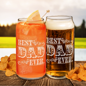 Best Dad Ever Design Etched on Glass