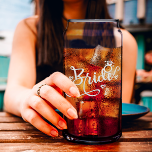Bride Hearts Etched on Glass