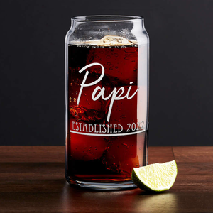 Papi Established 2022 Etched on Glass