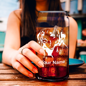 Personalized Labrador Head Glass