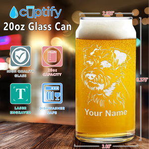 Personalized Miniature Schnauzer Head Glass