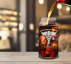 Personalized PA Physician Assistant Etched Glass