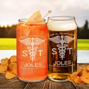 Personalized ST Surgical Technologist Etched Glass