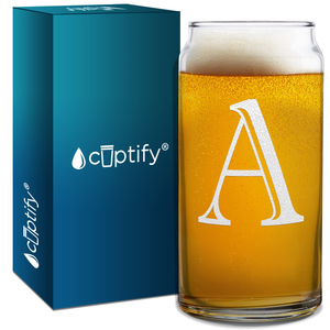 Monogram Initial Letter on Glass Can