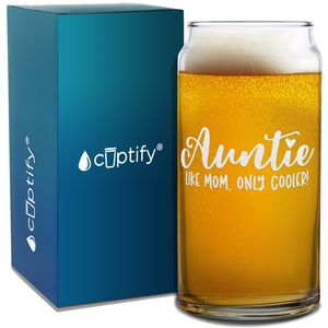Auntie Like Mom, Only Cooler! Etched on Glass