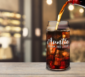 Auntie Like Mom, Only Cooler! Etched on Glass