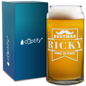 Personalized Best Man Etched on Glass