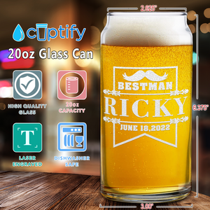 Personalized Best Man Etched on Glass