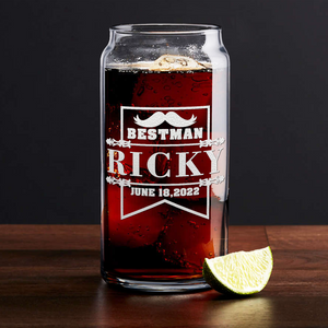 Personalized Best Man Etched on Glass