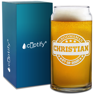 Personalized Groomsman Etched on Glass