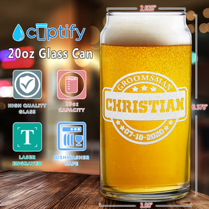 Personalized Groomsman Etched on Glass