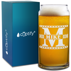 Personalized Monogram Initial Groomsmen Etched on Glass