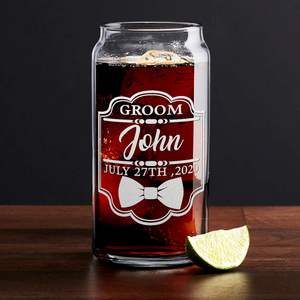 Personalized Groom Etched on Glass