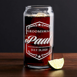 Personalized Groomsman Border Ornament Etched on Glass