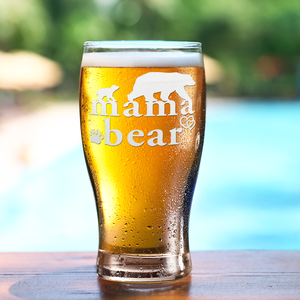 Mama Bear Etched on 20 oz Pub Glass