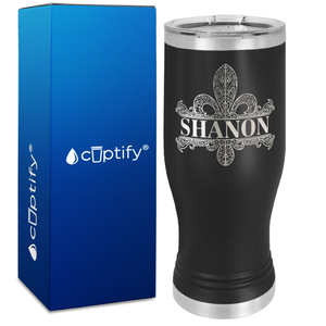Personalized Fleur de Lis Engraved on 20oz Pilsner