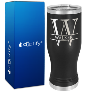 Personalized Split Script Engraved on 20oz Pilsner