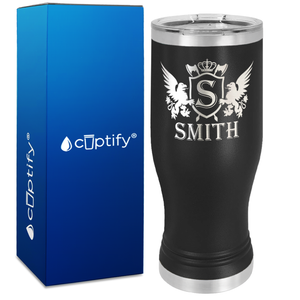 Personalized Monogram Initial Badge Crown Engraved on 20oz Pilsner