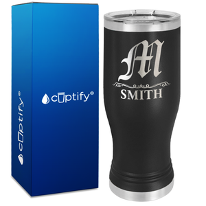 Personalized Gothic Initial Engraved on 20oz Pilsner