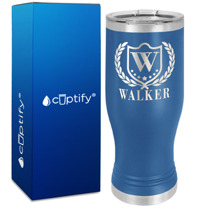 Personalized Monogram Initial Badge Engraved on 20oz Pilsner