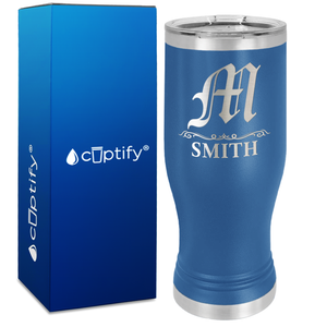 Personalized Gothic Initial Engraved on 20oz Pilsner