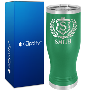 Personalized Monogram Initial Badge Engraved on 20oz Pilsner