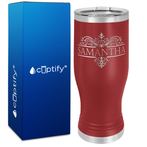 Personalized Vestige Design Engraved on 20oz Pilsner