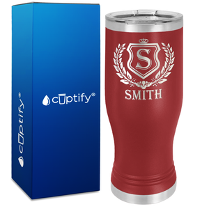 Personalized Monogram Initial Badge Engraved on 20oz Pilsner