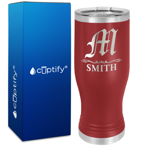 Personalized Gothic Initial Engraved on 20oz Pilsner