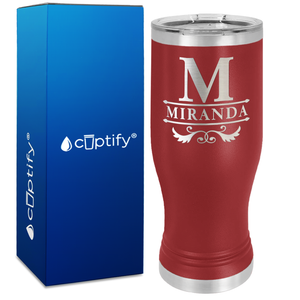 Personalized Initial Style Engraved on 20oz Pilsner