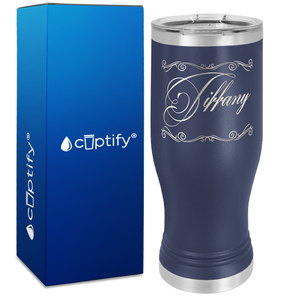 Personalized Scroll Script Engraved on 20oz Pilsner