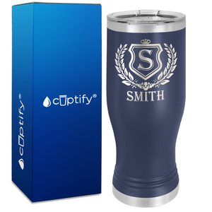 Personalized Monogram Initial Badge Engraved on 20oz Pilsner