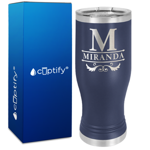 Personalized Initial Style Engraved on 20oz Pilsner