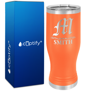 Personalized Gothic Initial Engraved on 20oz Pilsner