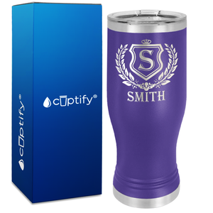 Personalized Monogram Initial Badge Engraved on 20oz Pilsner