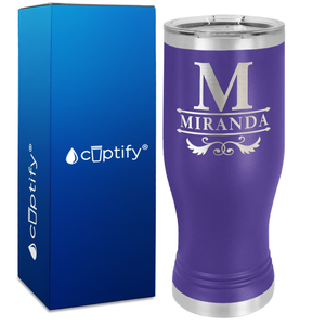 Personalized Initial Style Engraved on 20oz Pilsner