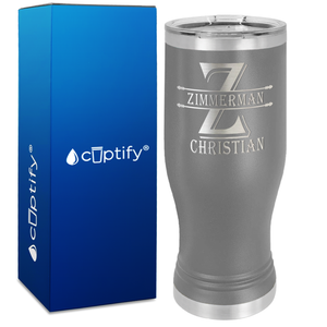 Personalized Initial Block Engraved on 20oz Pilsner