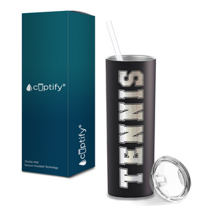 Tennis Laser Engraved on Stainless Steel Tennis Tumbler