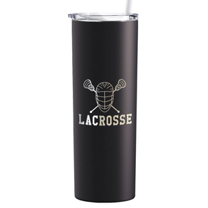 Lacrosse Mask and Sticks Laser Engraved on Stainless Steel Lacrosse Tumbler