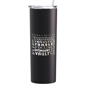 Gymnastics Strength and Focus Laser Engraved on Stainless Steel Gymnastics Tumbler