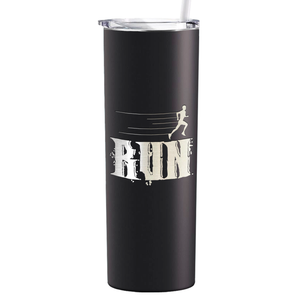 Run Laser Engraved on Stainless Steel Cross Country Tumbler