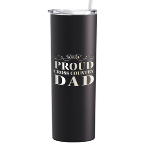 Proud Cross Country Dad Laser Engraved on Stainless Steel Cross Country Tumbler