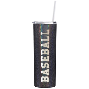Baseball Laser Engraved on Stainless Steel Baseball Tumbler