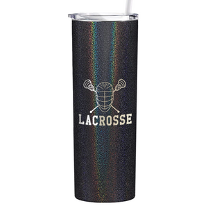 Lacrosse Mask and Sticks Laser Engraved on Stainless Steel Lacrosse Tumbler