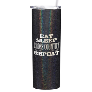 Eat Sleep Cross Country Repeat Laser Engraved on Stainless Steel Cross Country Tumbler